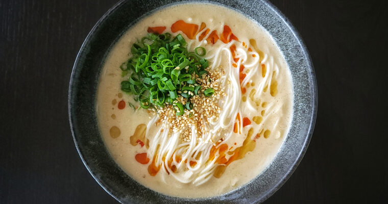 Vegan Somen Noodles in Creamy Sesame Miso Soup
