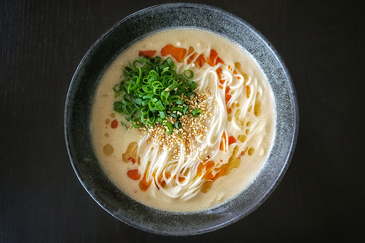 Vegan Somen Noodles in Creamy Sesame Miso Soup