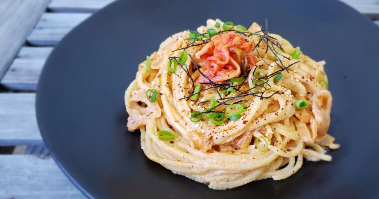 Spaghetti with Kimchi Cream Sauce (Thick)