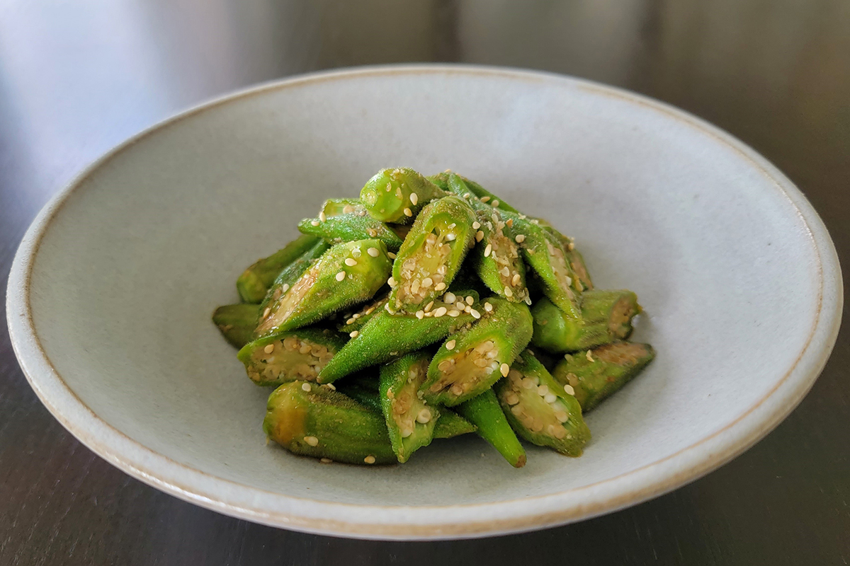 Japanese Style Seasoned Okra (Vegan)