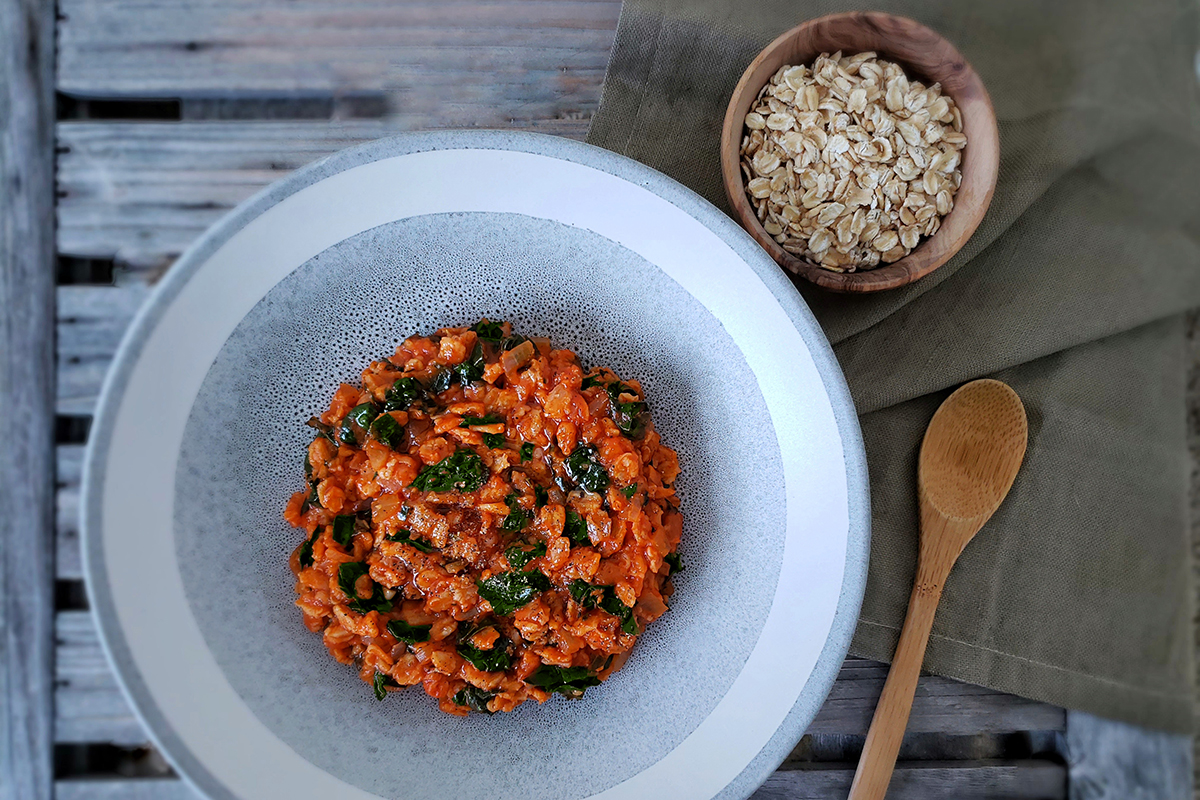 Rolled Oats Tomato “Risotto”