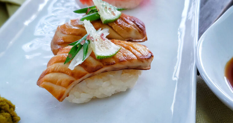 King Oyster Mushroom “Fish” Nigiri Sushi