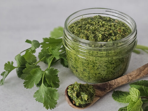 Vegan Cilantro Mint Pesto